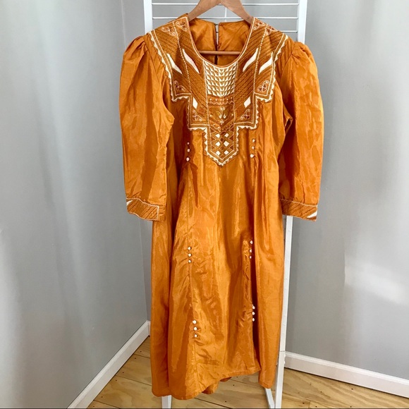 Dresses & Skirts - Pakistani Orange-Gold Dress